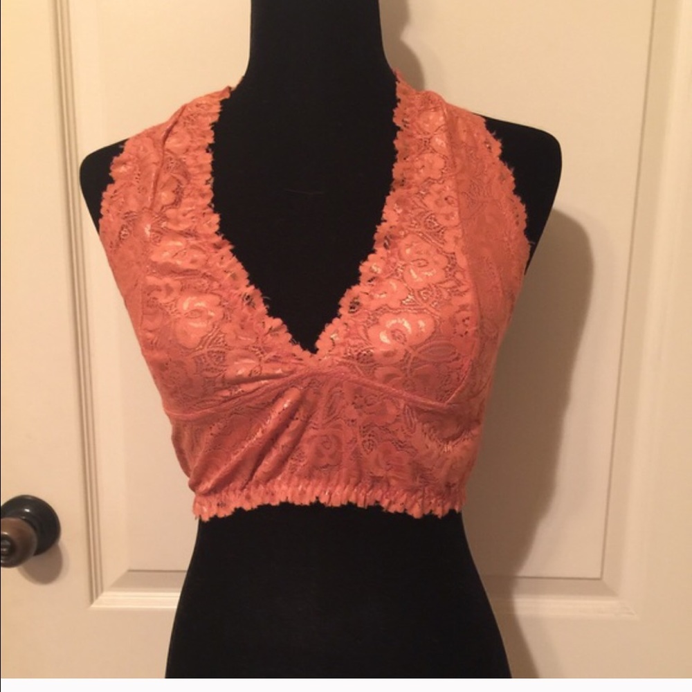 Galloon Lace Halter Bra
